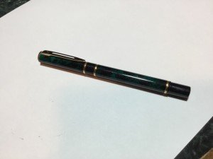 Vintage Green Marbled Waterman Pen with Gold Trim
