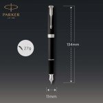 PARKER Sonnet Matte Black Fountain Pen with Trim