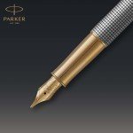 PARKER Sonnet Silver Fountain Pen with Gold Trim