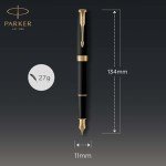 PARKER Sonnet Matte Black Fountain Pen with Gold Trim