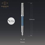 PARKER Sonnet Blue Satin Fountain Pen with Chrome Trim