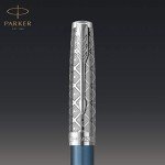 PARKER Sonnet Blue Satin Fountain Pen with Chrome Trim