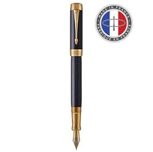 Pristine Parker Duofold Centennial Fountain Pen - Blue Chevron