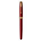 PARKER Sonnet Red Lacquer Fountain Pen with Gold Trim