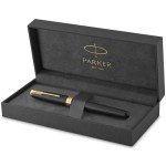 Parker Sonnet Matte Black Fountain Pen with Gold Trim