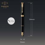 Parker Sonnet Matte Black Fountain Pen with Gold Trim