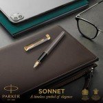 PARKER Sonnet Grey Fountain Pen with Gold Trims