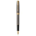 PARKER Sonnet Grey Fountain Pen with Gold Trims