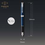 PARKER Sonnet Blue Lacquer Fountain Pen, Medium Nib