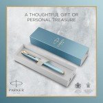 PARKER IM Turquoise Green Fountain Pen with Gold Trim