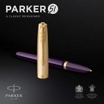 PARKER 51 Deluxe Fountain Pen - Plum & Gold