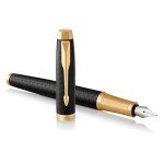 PARKER IM Premium Black Fountain Pen, Fine Nib