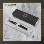 PARKER IM Premium Black Fountain Pen, Fine Nib
