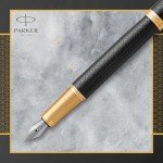 PARKER IM Premium Black Fountain Pen, Fine Nib