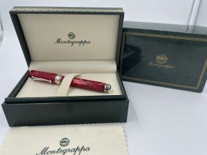 Montegrappa Red Harmony Silver Trim Rollerball Pen