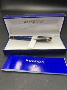 Elegant Waterman Phileas Blue Marble Ballpoint Pen