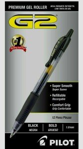Pilot G2-1 RT Bold Gel Rollerball Pens, Black
