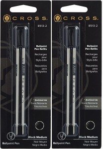 Cross Medium Black Ballpoint Pen Refills - 2 Packs
