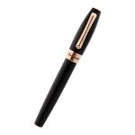 Montegrappa Fortuna Black Fountain Pen - Rose Gold Trim