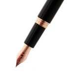 Montegrappa Fortuna Black Fountain Pen - Rose Gold Trim
