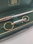 Vintage Cross Silver and Gold Pen and Key Ring Set