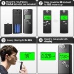 High-Accuracy Professional Alcohol Breathalyzer with 10 Mouthpieces