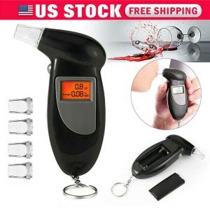 Digital LCD Police Breath Breathalyzer Test Alcohol Tester Analyzer Detector -