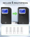 Breathalyzer Keychain, Professional-Grade High Accuracy Alcohol Tester, Portable Breathalyzer with LCD Digital Display for Home Use(5 Mouthpieces)