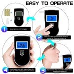 Portable Alcohol Breathalyzer with LCD Display & 20 Mouthpieces