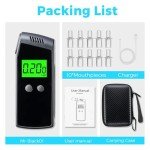 Figollty Portable Breathalyzer with USB Rechargeable 10 Mouthpieces