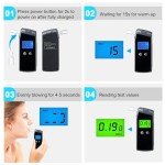 Figollty Portable Breathalyzer with USB Rechargeable 10 Mouthpieces