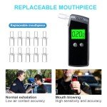 Figollty Portable Breathalyzer with USB Rechargeable 10 Mouthpieces