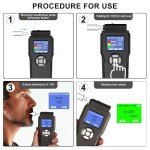 USB Rechargeable Alcohol Breathalyzer with 10 Mouthpieces