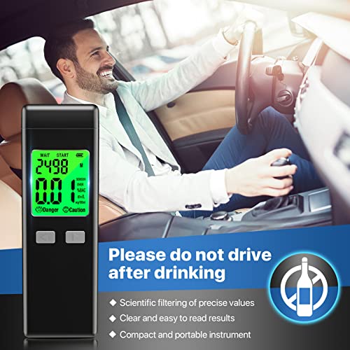 Figollty Professional-Grade Alcohol Tester with Memory (Black)