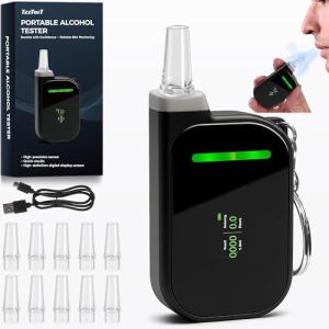Portable High-Accuracy Alcohol Breathalyzer Keychain