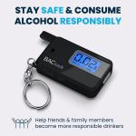 Compact Black Keychain Breathalyzer for Personal Use