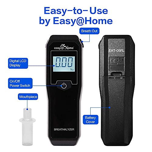 Easy@Home Professional Portable Fuel Cell Breathalyzer with Color Display