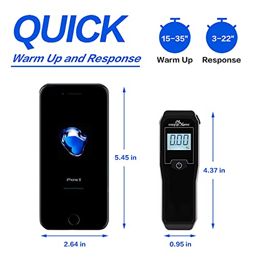 Easy@Home Professional Portable Fuel Cell Breathalyzer with Color Display