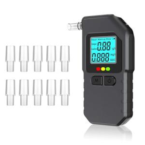 Portable Alcohol Breathalyzer with LCD Display & 10 Mouthpieces