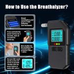 Portable Alcohol Breathalyzer with LCD Display & 10 Mouthpieces