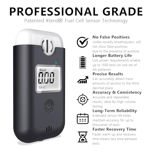 Portable Direct Blow Breathalyzer with Digital Blue LCD Display