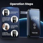 High-Accuracy Portable Alcohol Breathalyzer with 8 Mouthpieces