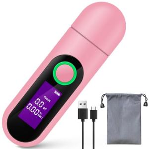 Professional Portable Breathalyzer with LCD Display - Pink