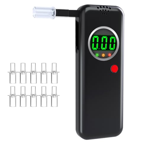 High-Accuracy Personal Alcohol Tester with 10 Mouthpieces & LCD