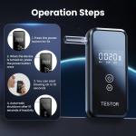 Professional Portable Alcohol Breathalyzer with 8 Mouthpieces