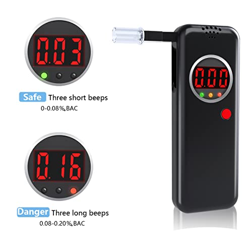 High-Accuracy Personal Alcohol Tester with 10 Mouthpieces & LCD
