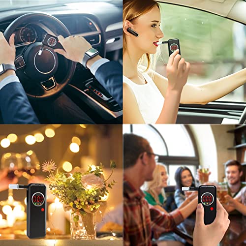 High-Accuracy Personal Alcohol Tester with 10 Mouthpieces & LCD