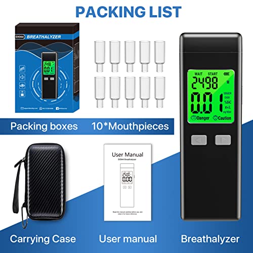 Figollty Professional-Grade Alcohol Tester with Memory (Black)