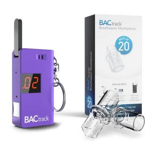 BACtrack Keychain Breathalyzer with 20 Mouthpieces