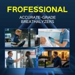 Portable LCD Display Fuel Cell Breathalyzer with App